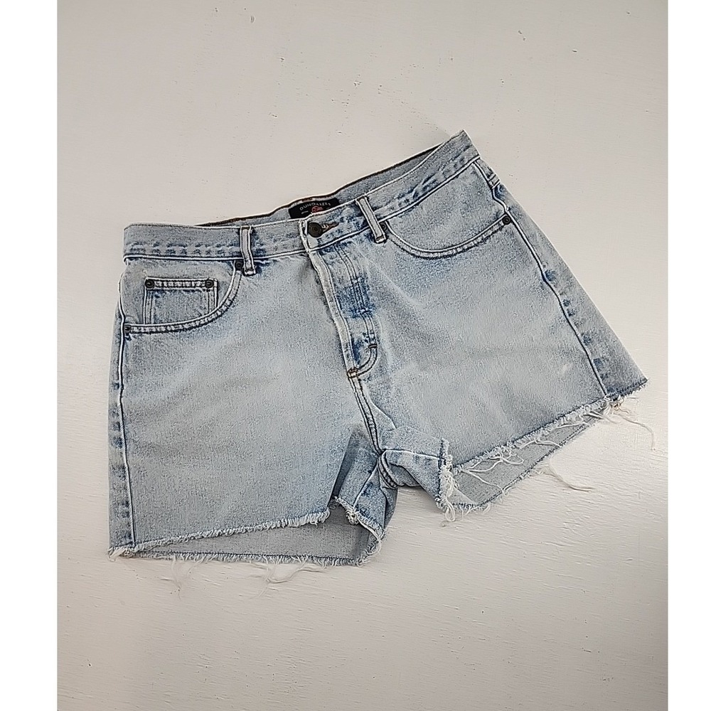American Eagle Dungarees Size 10R | High Rise Distressed Denim Jean Shorts